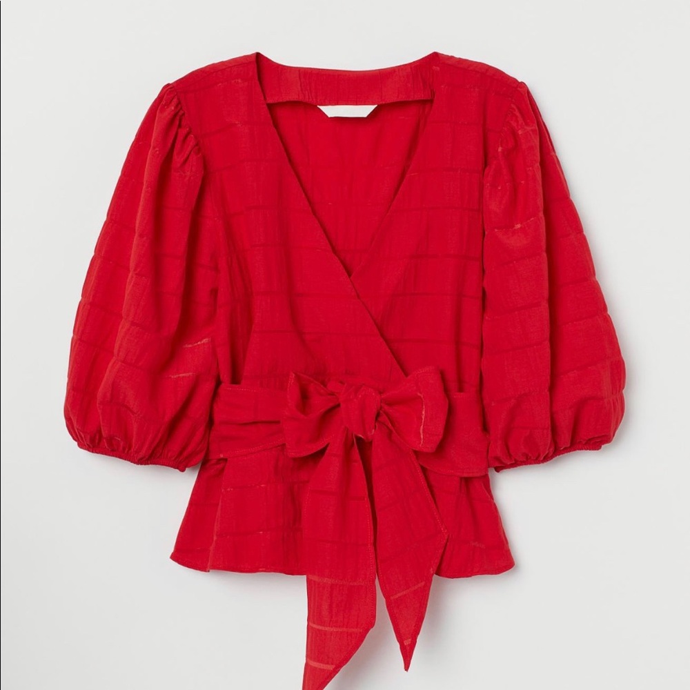 Puff sleeve Wrapover blouse